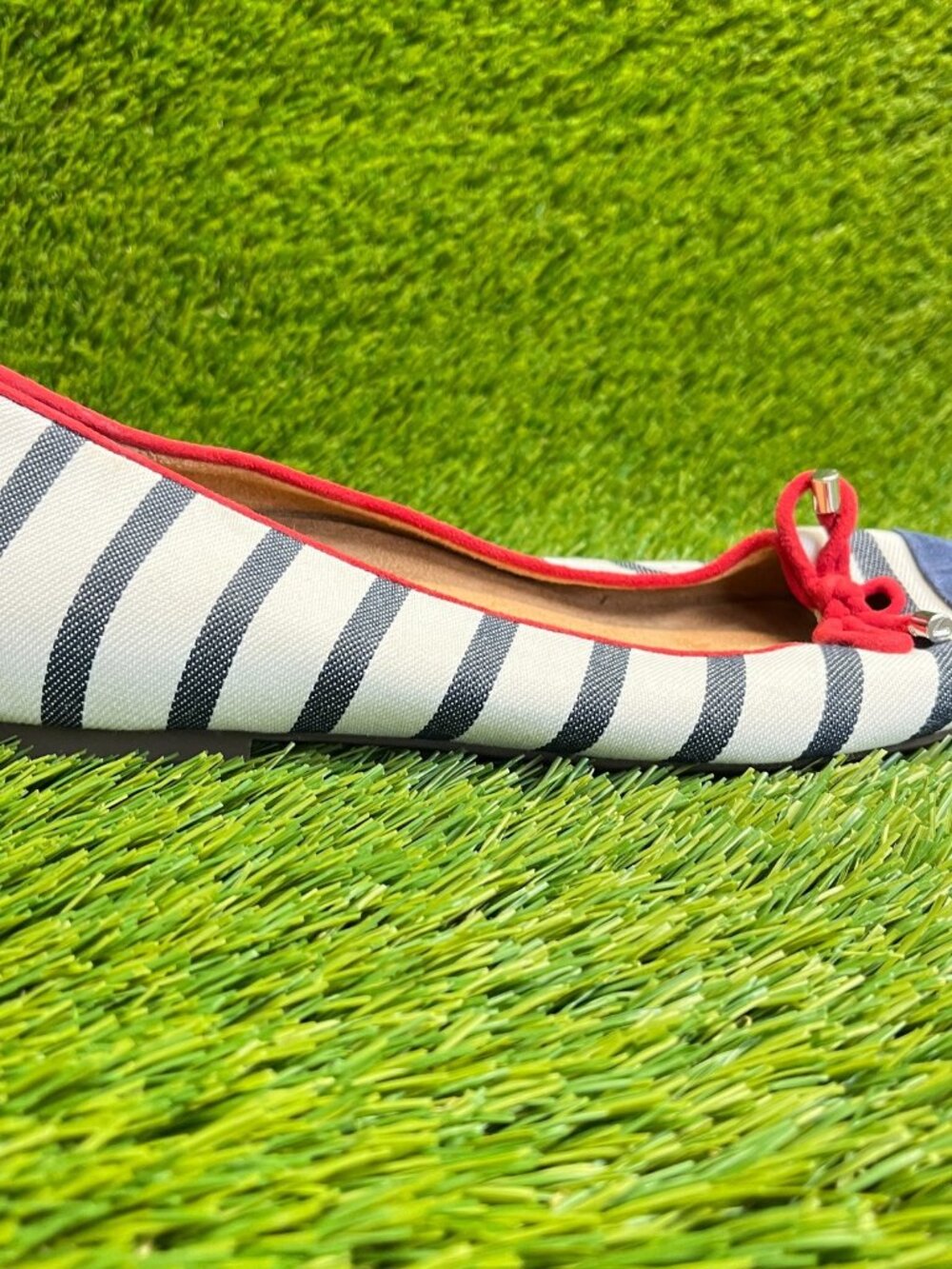 Vionic Klara Womens Size 8.5 White Blue Black Casual Slip On Ballet Flats Shoes